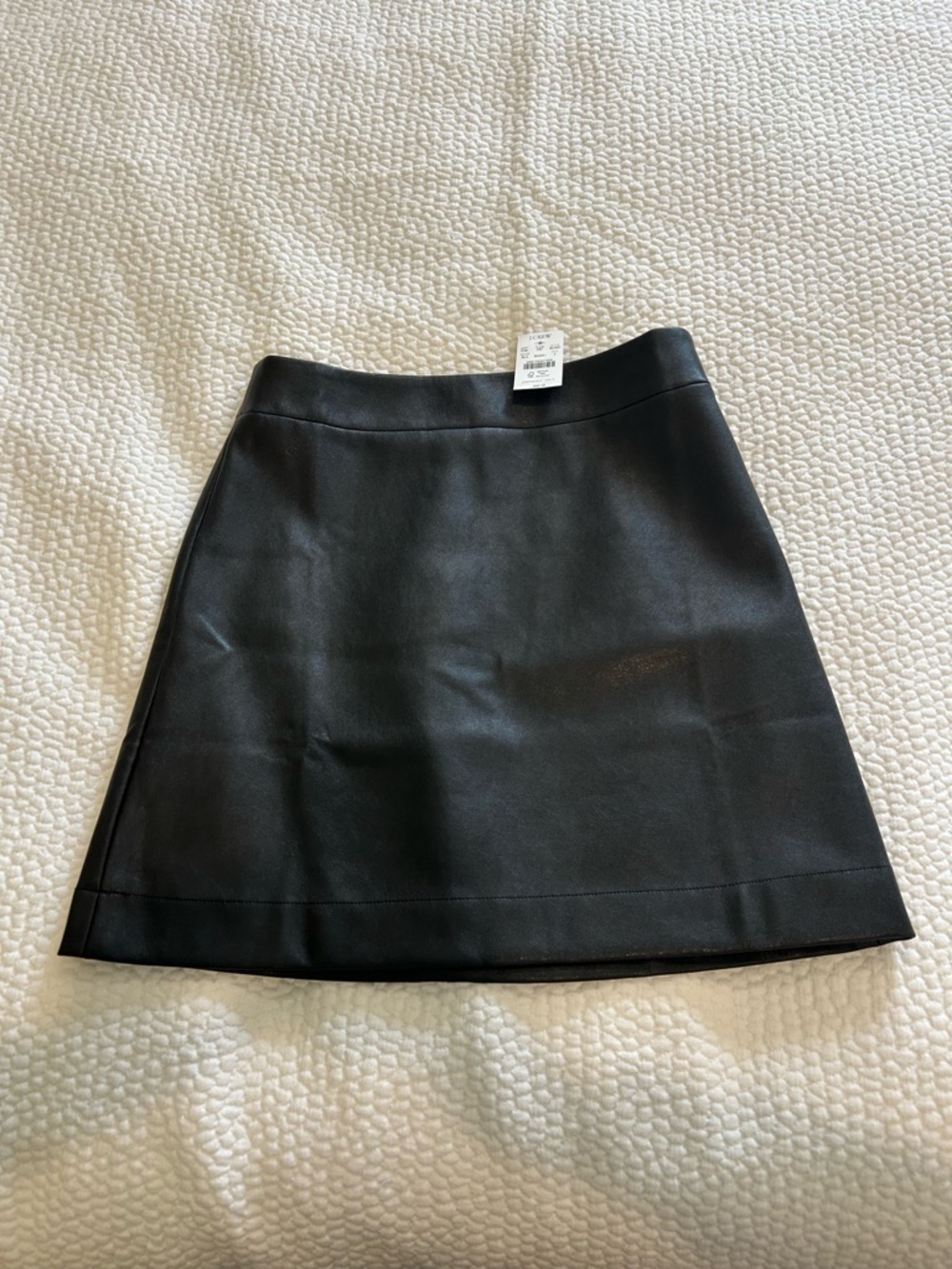 J. Crew Black Faux Leather A-Line Mini Skirt